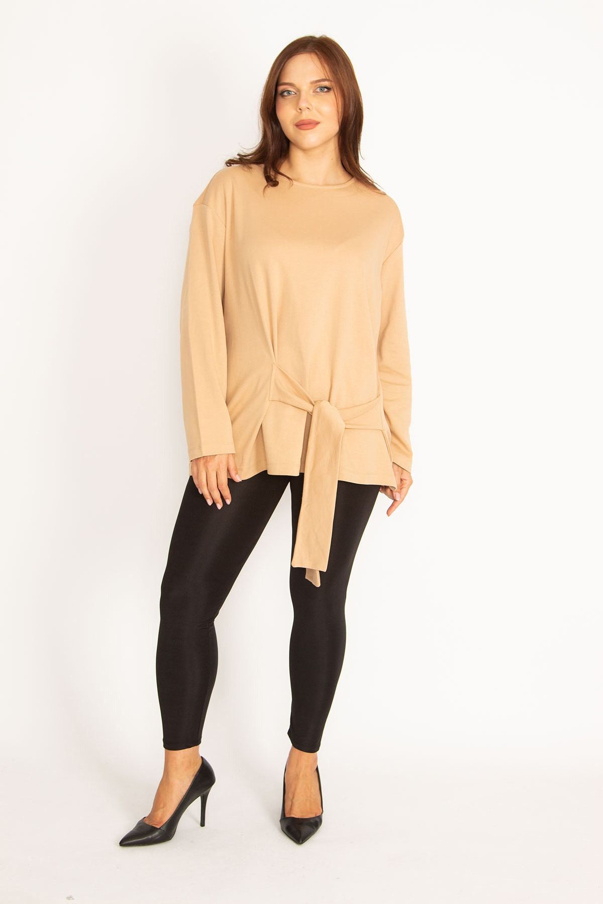 Şans Große Größen in Sweatshirt Braun Regular Fit Fast ausverkauft QV9713