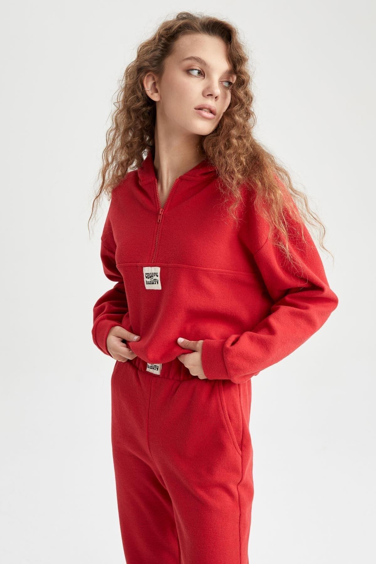DeFacto-Cool Regular Fit Hooded Sweatshirt 3
