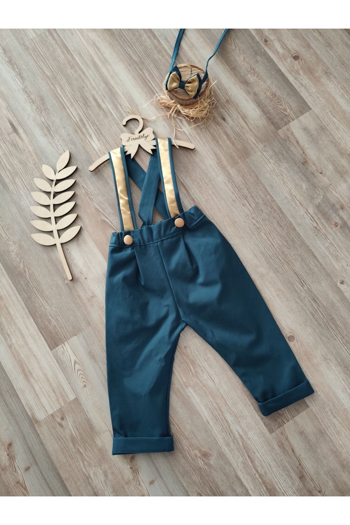 Blue and gold striped overalls store