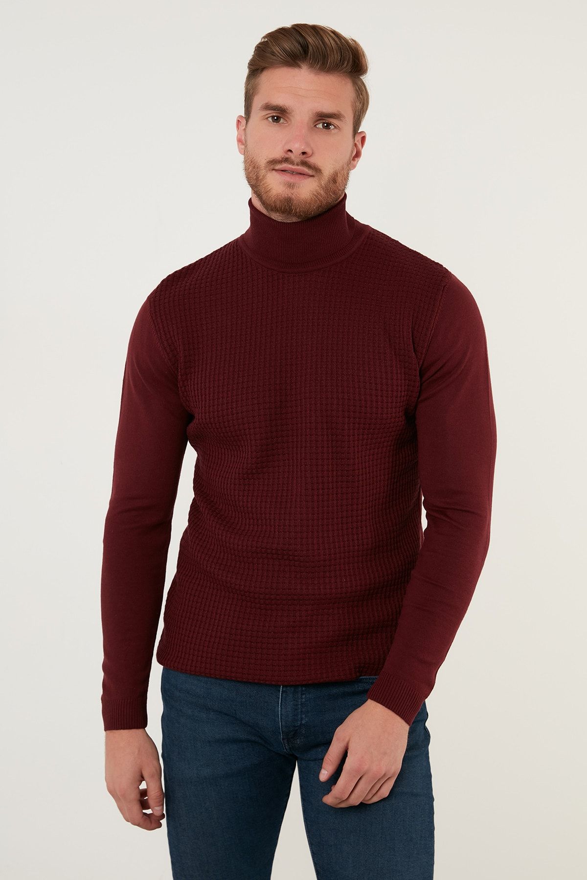 Maroon turtleneck sweater mens store