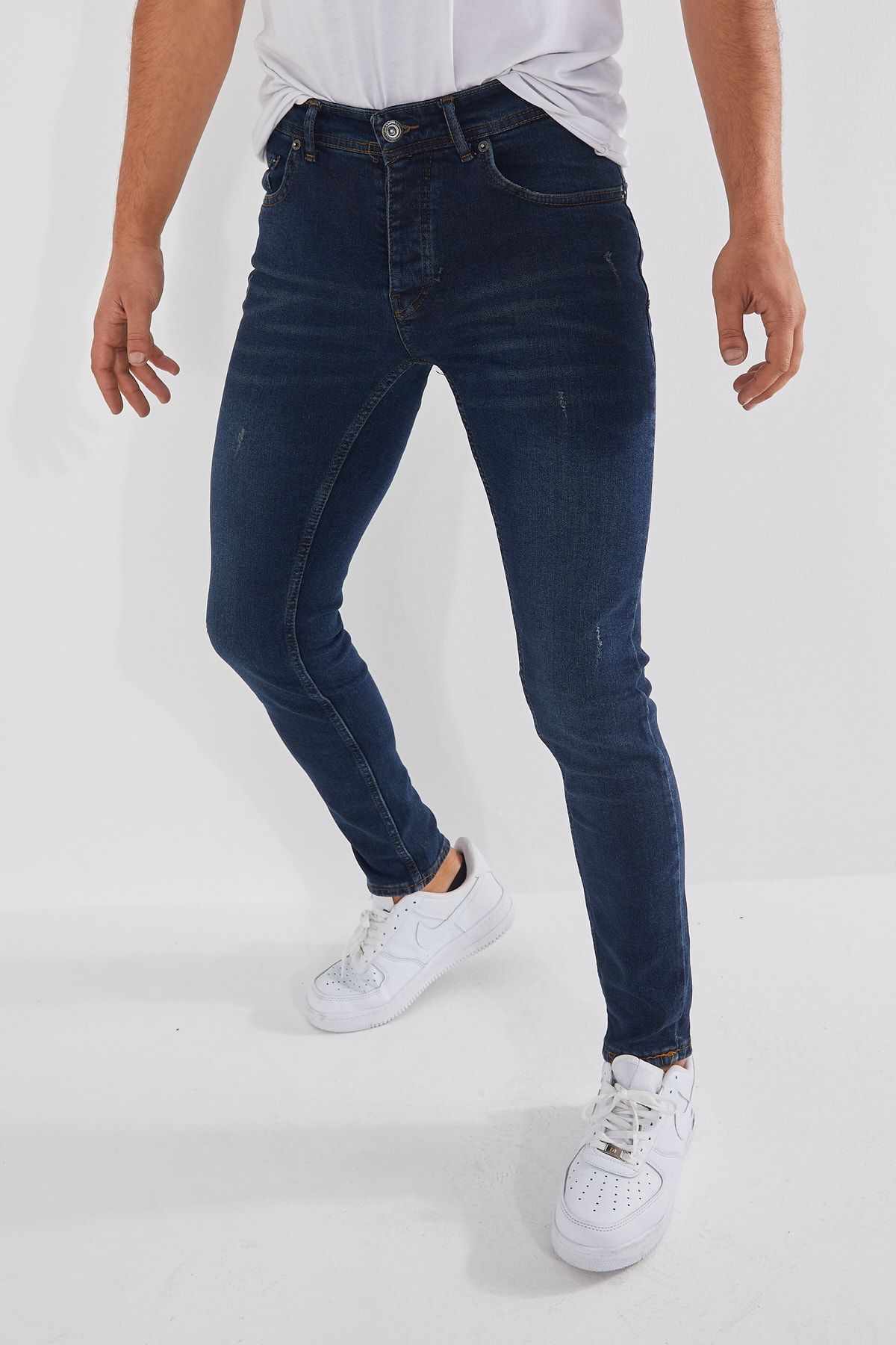 Newtime Men s Jeans Skinny Fit Lycra Brown Tint Sequined Trendyol