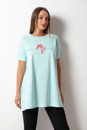 Kadın Salaş Model Yırtmaçlı T-shirt 8001