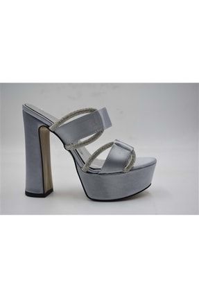 Akran Milano 706 Abiye Platform Topuk Kadın Ayakkabı - Gümüş - 38 ST05325