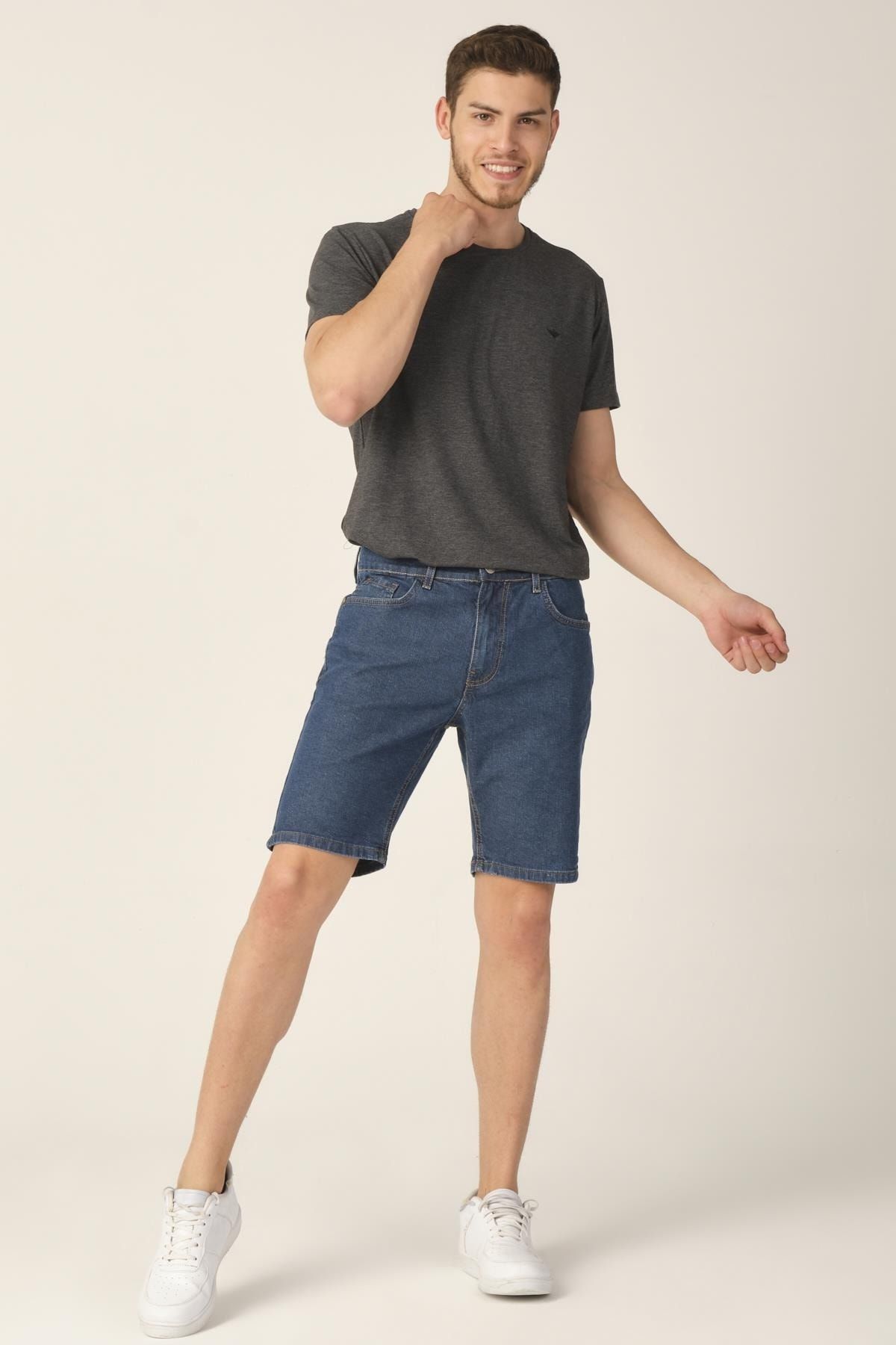 ALEXANDERGARDI-Ανδρικό μπλε σορτς Jean Regular Fit 2
