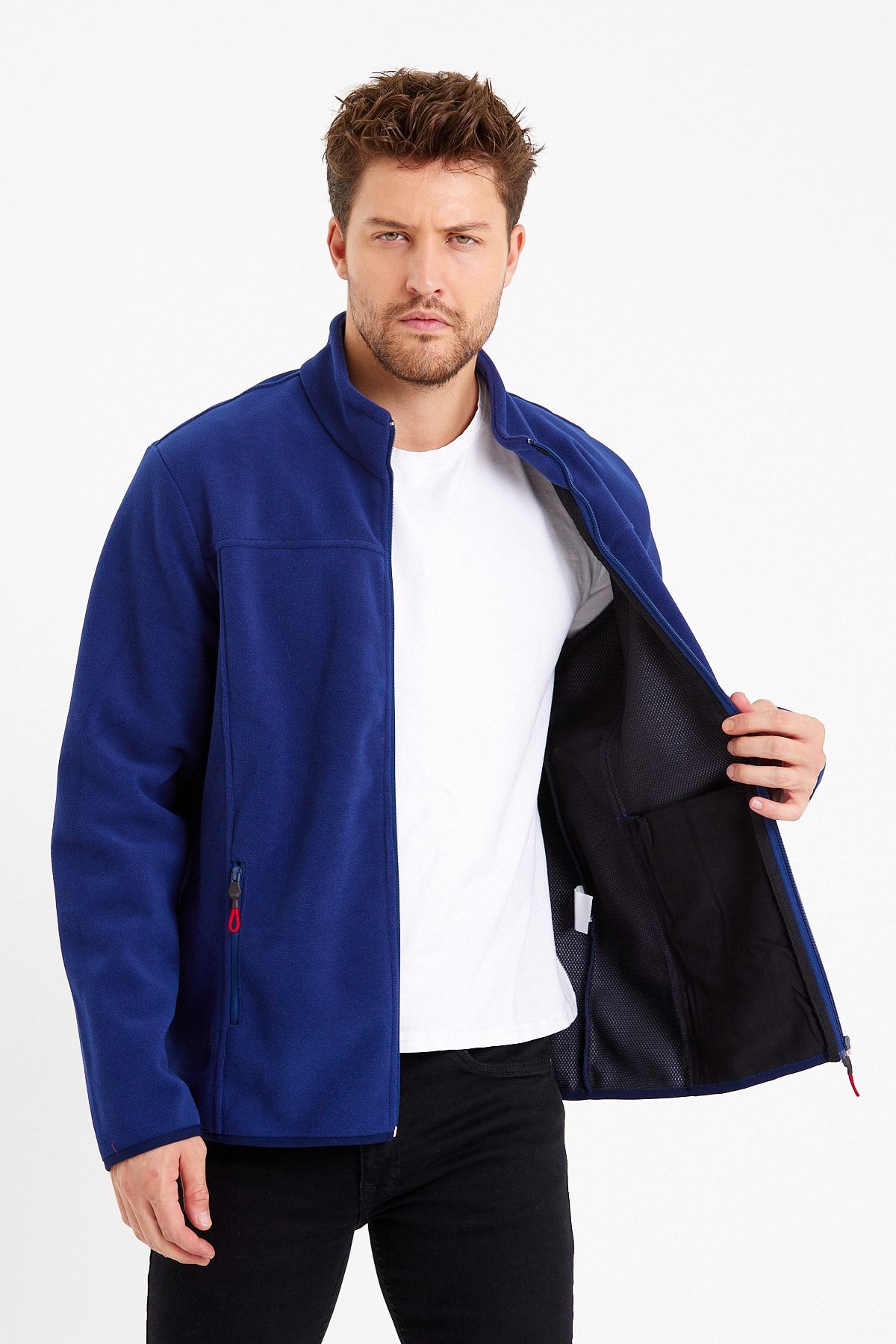 VERDONE-Men's Softshell Indigo Coat Windproof Compatible with Changing Weather Conditions 6