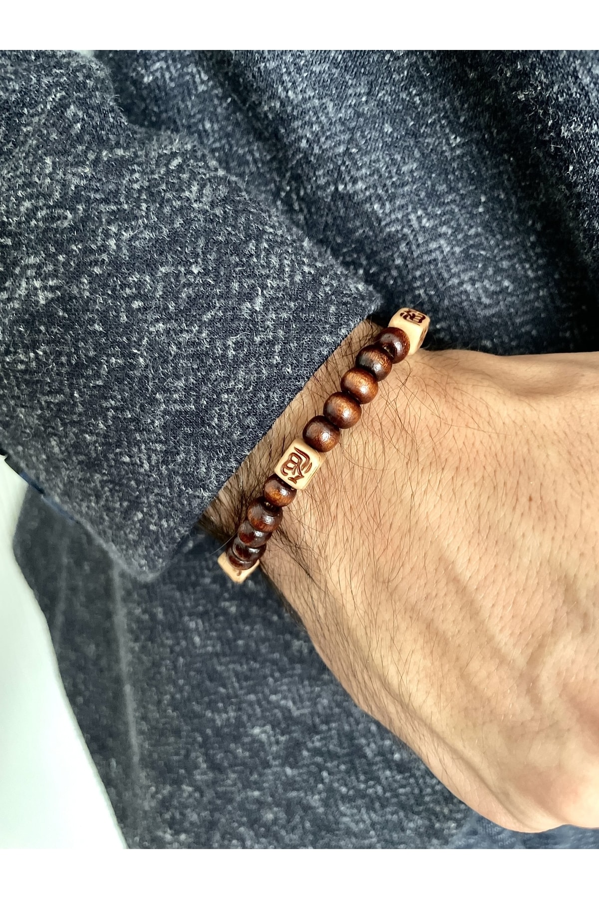 Men's - | Elegant Design Ultra Light Brown Massive Wood Padore Bracelet | Handcrafted