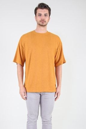 Erkek Sarı Oversize T-shirt UN-7040-ERK