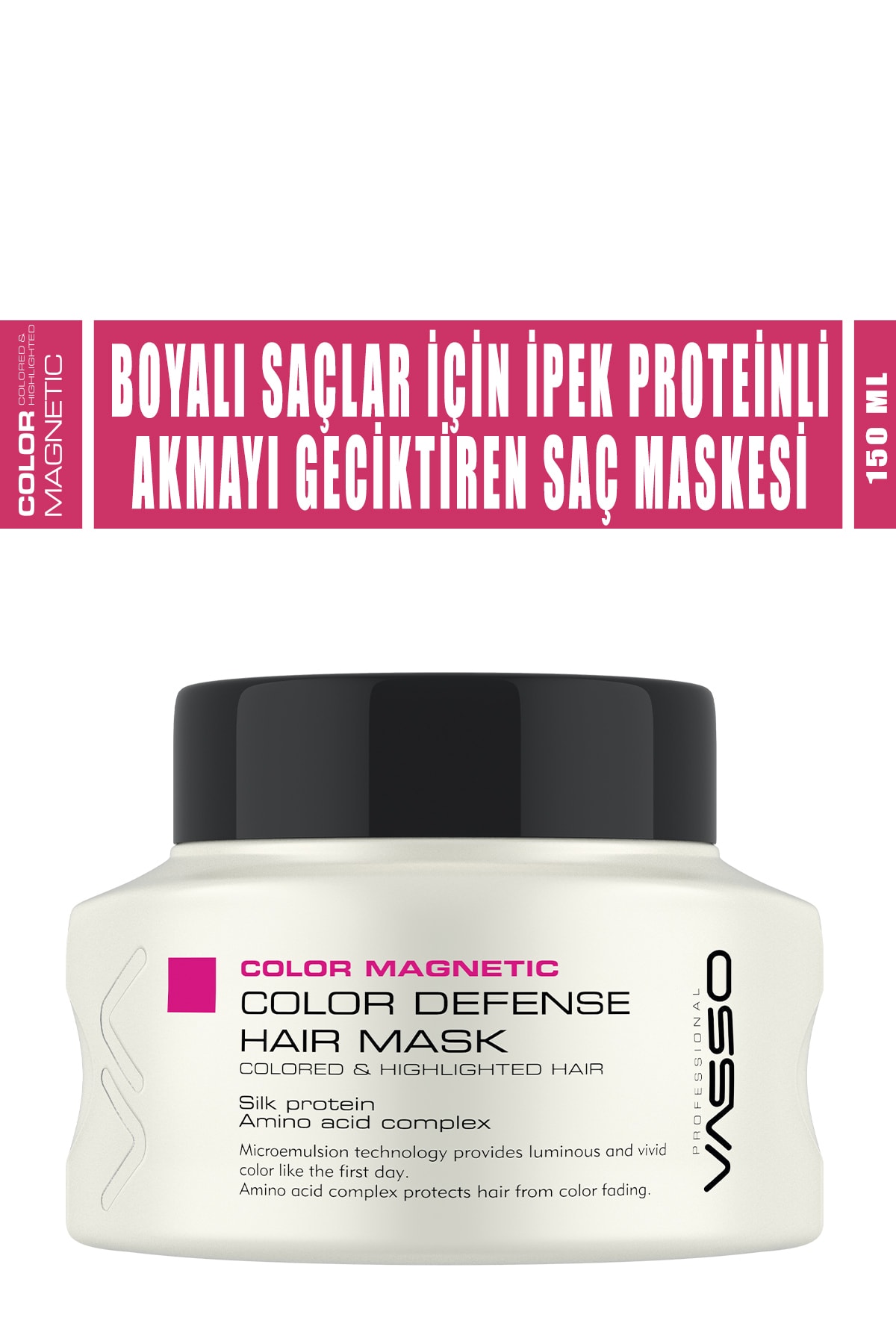 VASSO WOMEN Boyalı Saçlar Için Ipek Proteinli Renk Koruyucu Maske 150 ml