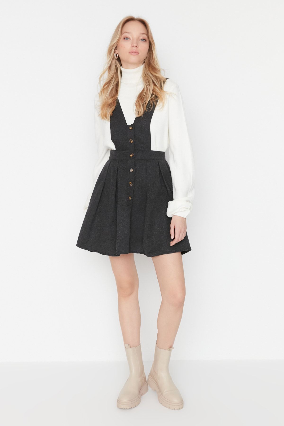 Trendyol Collection Kleid Grau Gilet Fast ausverkauft