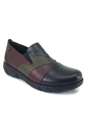 1953704 Hakiki Deri Kadın Smart Casual Ayakkabı Siyah 024 1953704