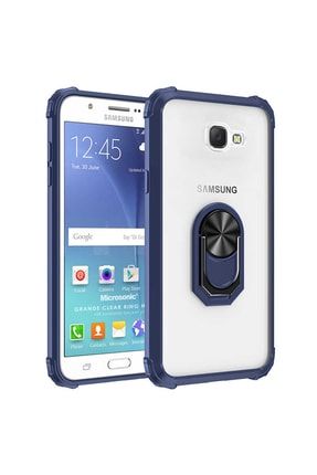 Samsung Galaxy J7 Prime Kılıf Grande Clear Ring Holder Lacivert CS195-GRND-RNG-GLX-J7-PRM