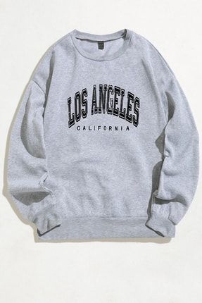 Unisex Gri Los Angeles Sweatshirt TYC00201020947