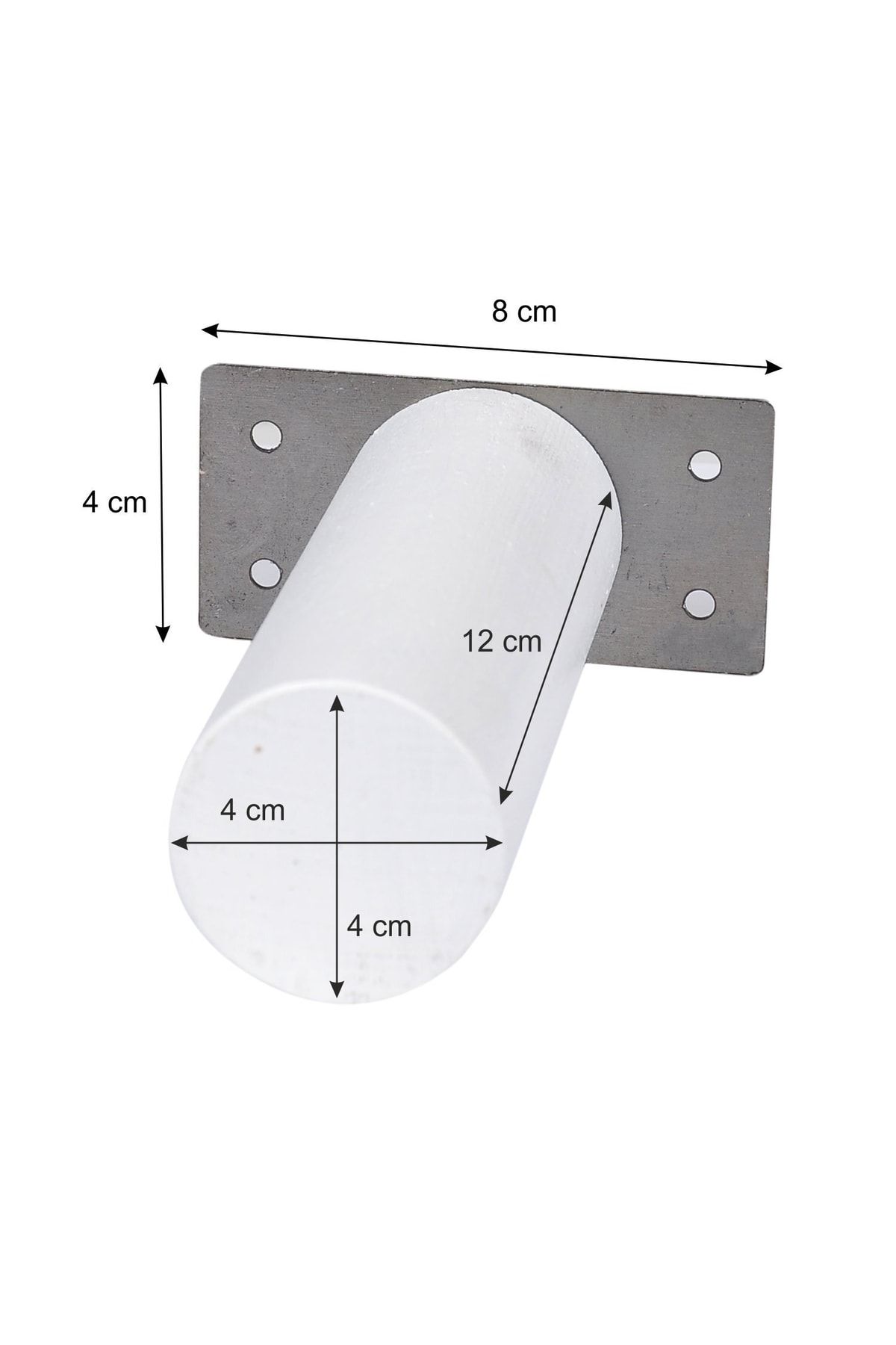 Ahşap Ayak Mobilya Baza Koltuk Kanepe Ünite Sehba Dolap Ayağı Boy 12 Cm Çap 4 Cm Beyaz Renk