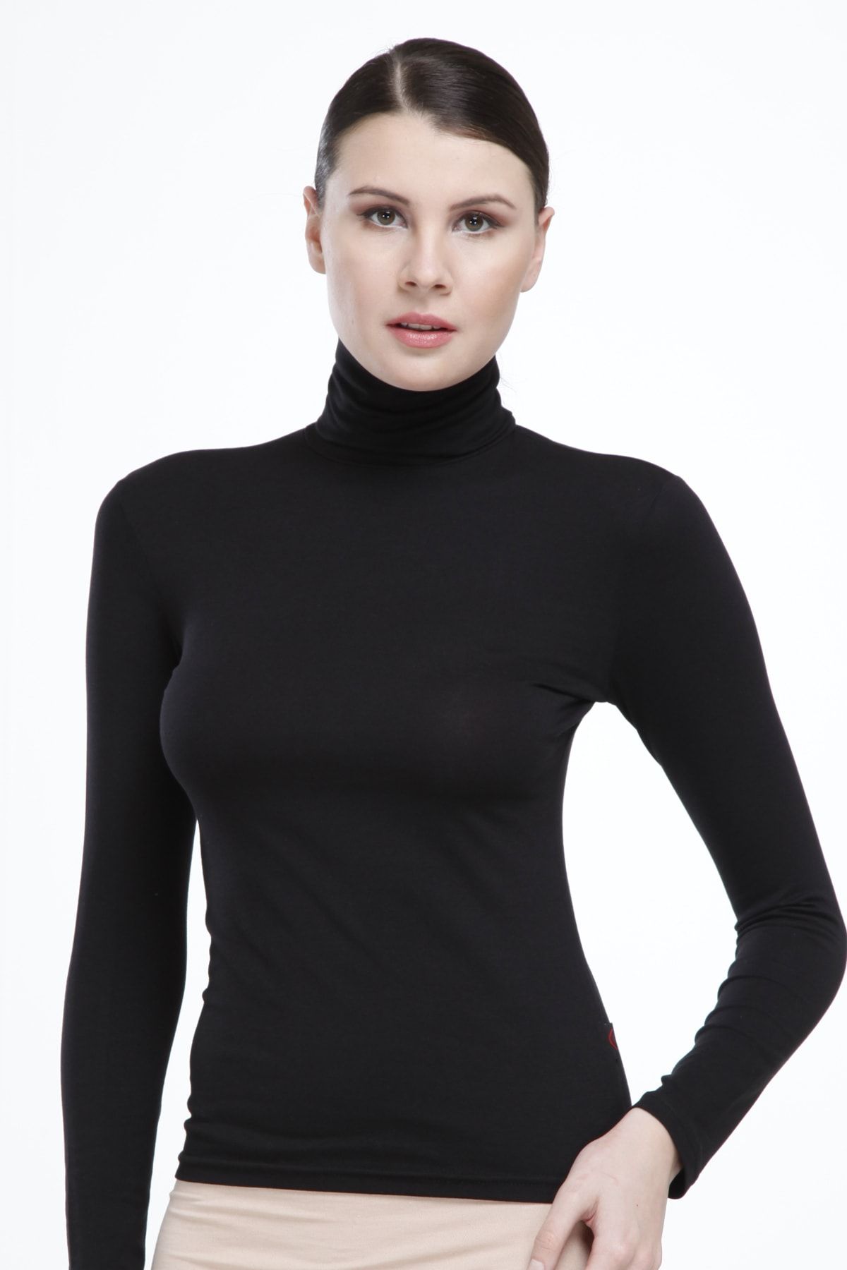 Malabadi Black Women s Full Turtleneck Modal Body 194 Trendyol