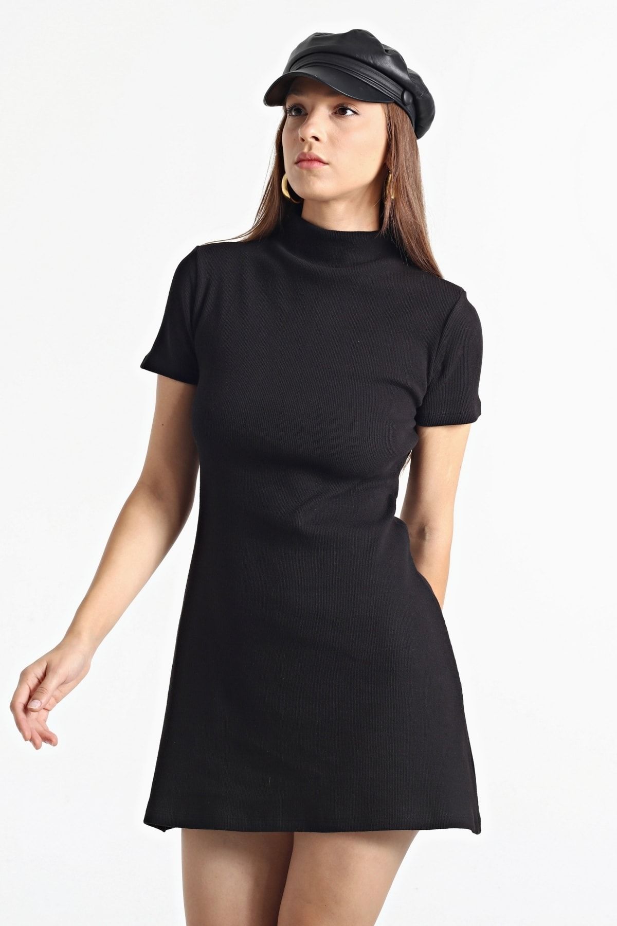 Turtleneck top skater dress