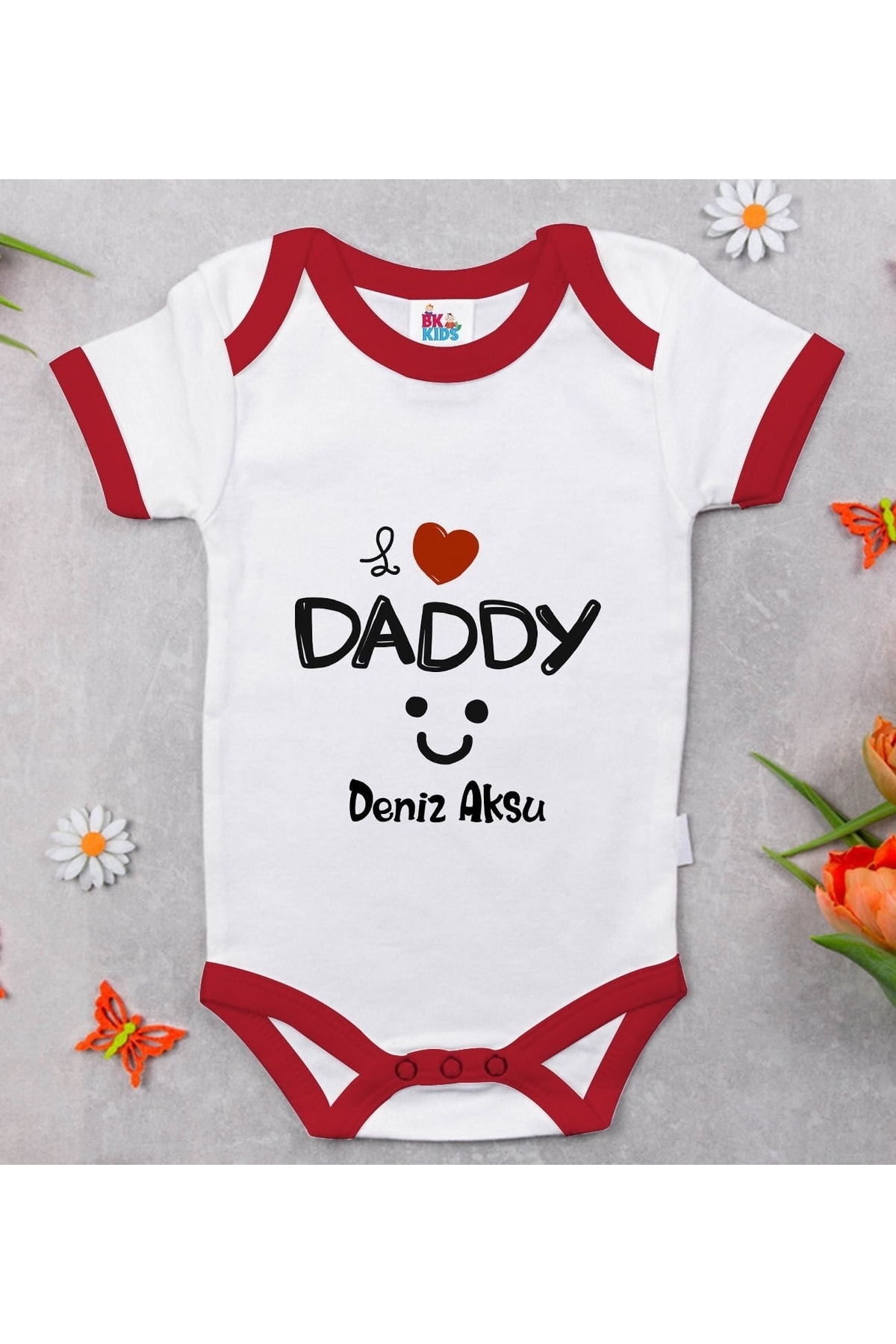 بادی کودک قرمز طرح «من بابا را دوست دارم» مدل Bk Kids شخصیسازیشده-۱  بادی کودک قرمز طرح «من بابا را دوست دارم» مدل Bk Kids شخصیسازیشده-۱