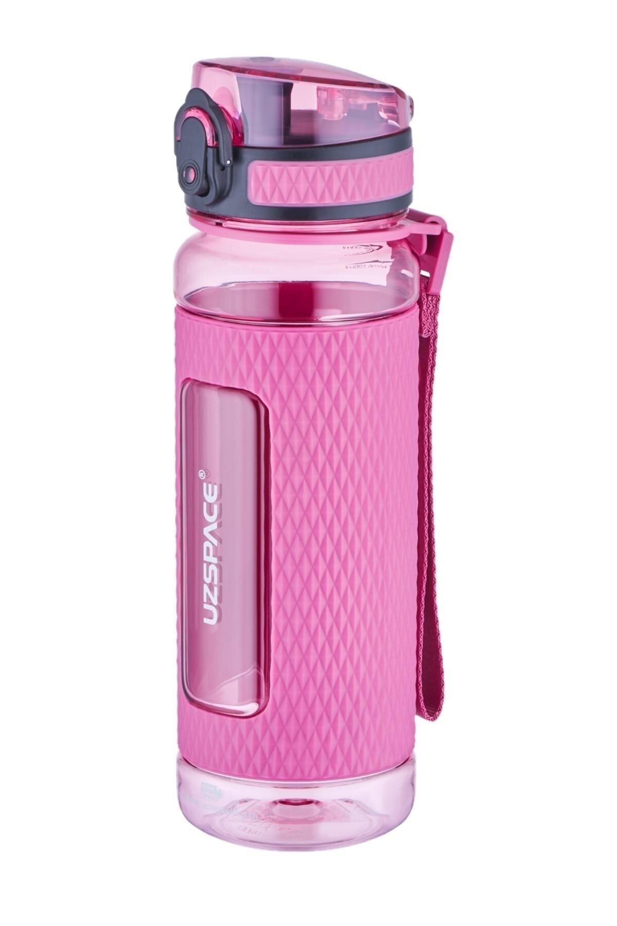 Uzspace 520ml Silikon Korumalı Kaydırmaz Gövde Tritan Su Matarası