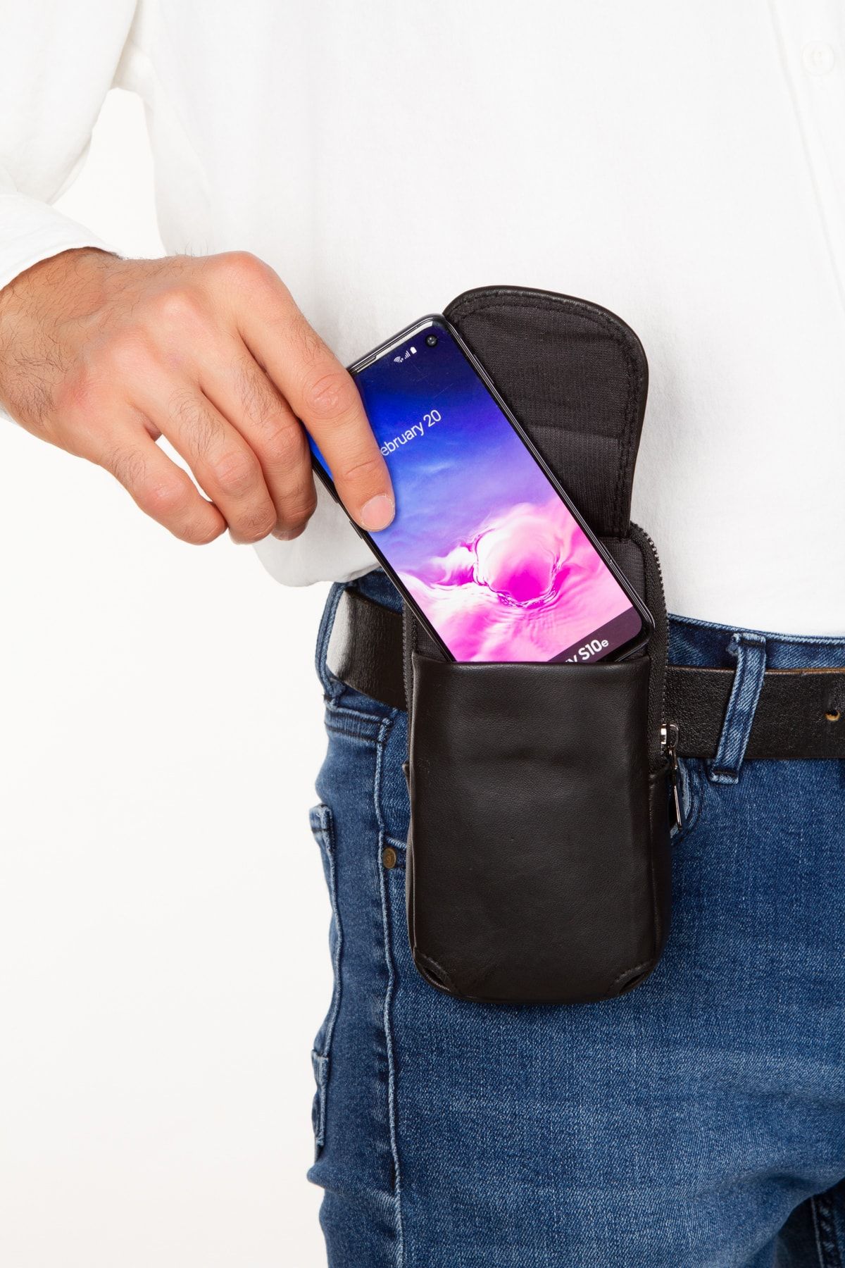 Adelina Bags Men s 100 Genuine Leather Phone Case with Belt and