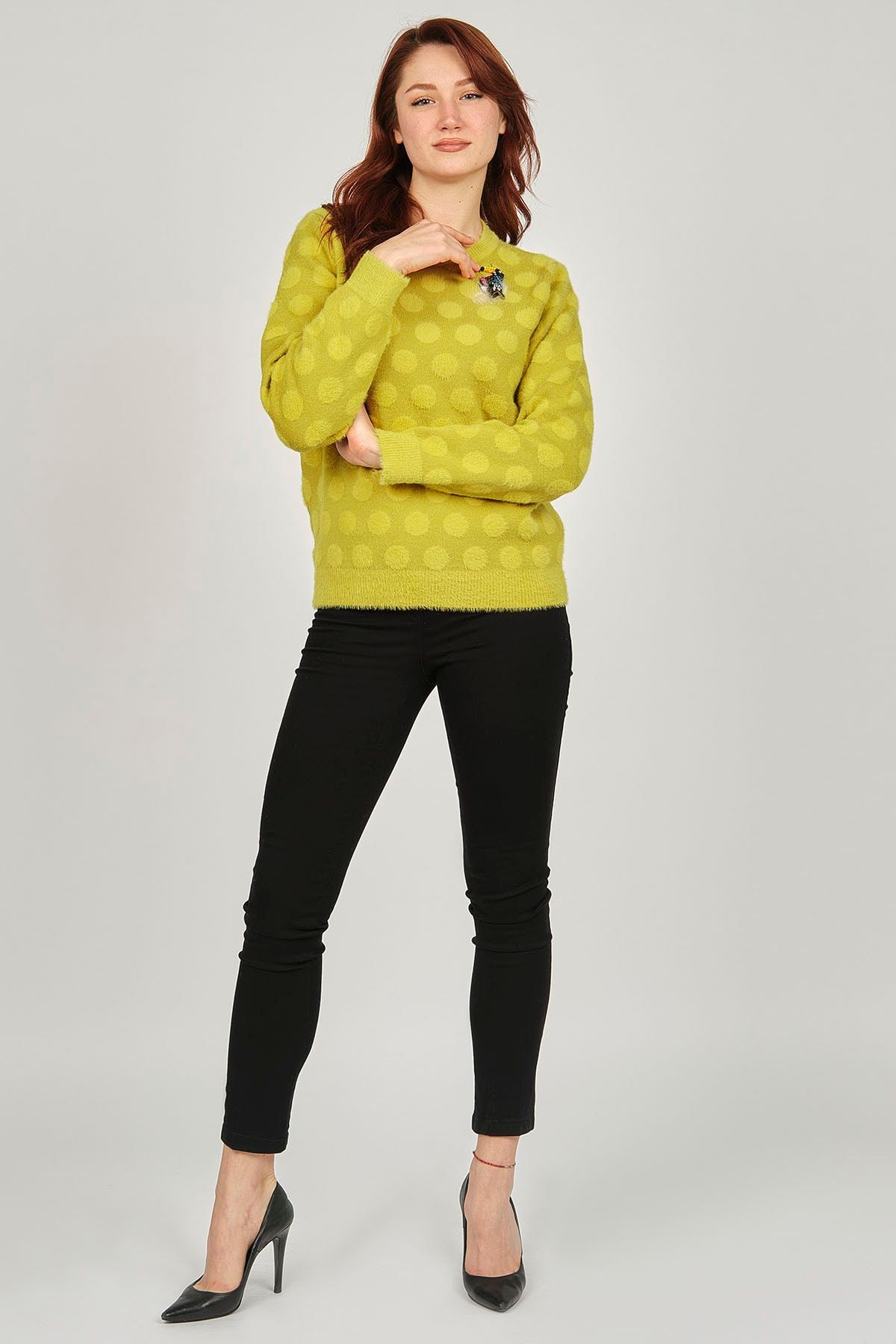 Yellow polka top dot sweater