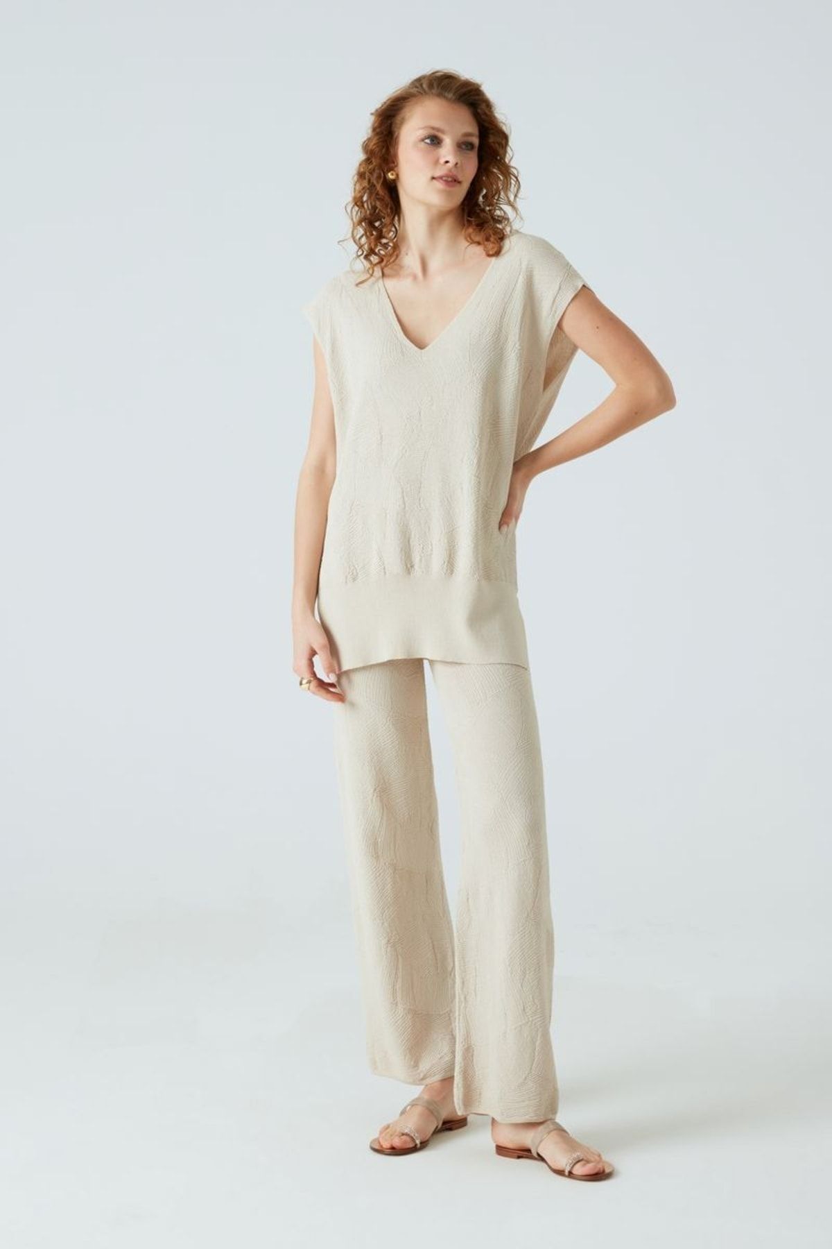 JOIN US Hose Beige Wide Leg