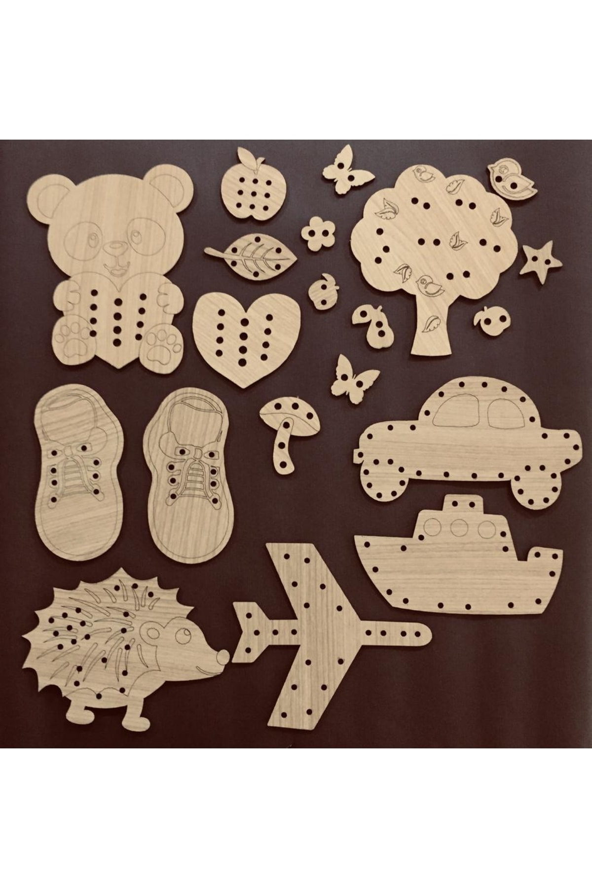 Trendy Toys Eğitici Ahşap Ip Geçirme Örgü Seti 25 Parça Montessori El Kası Geliştirme fotoğrafı 2 (önizleme)