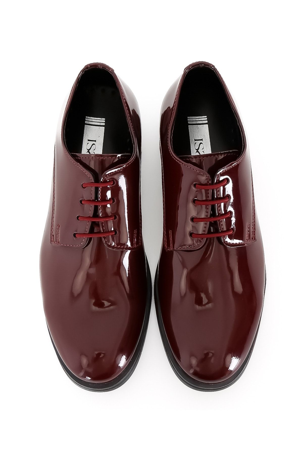 Burgundy Patent Leather Lace-up Shoes 36 Numara