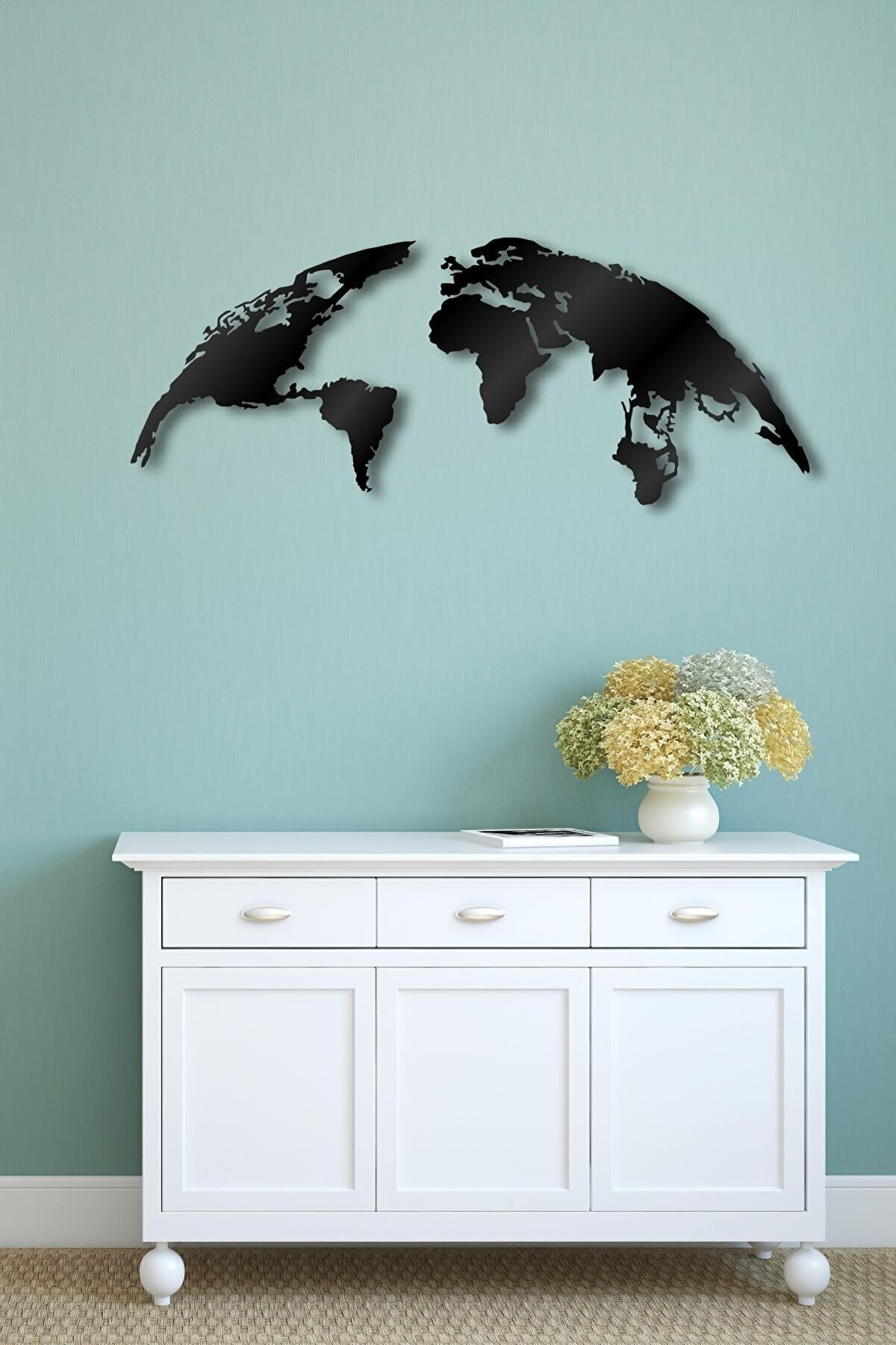 Genel Markalar World Map Ahşap Duvar Dekoru-dünya Haritası Ahşap Duvar ...