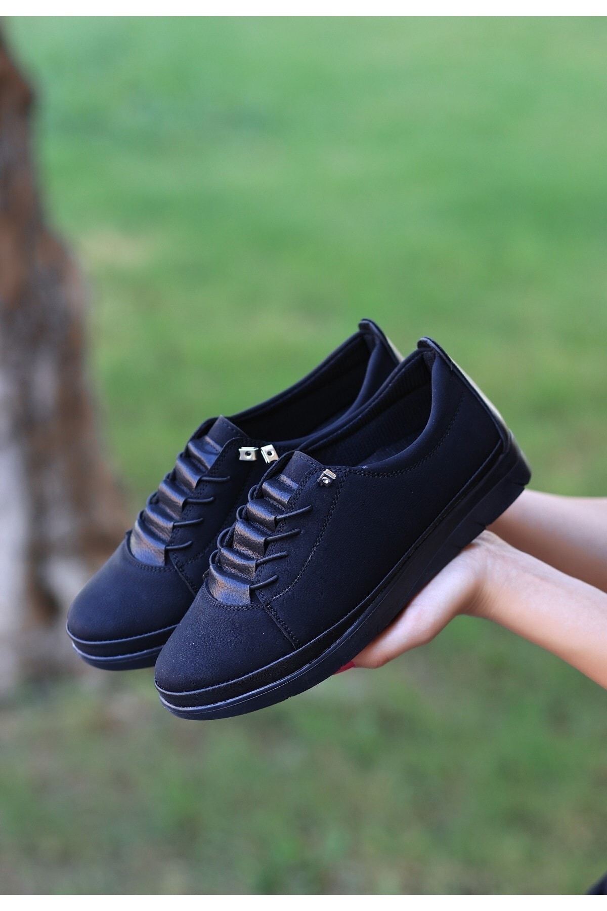 Ax1033 Siyah Nubuk Bağcıklı Spor Ayakkabı