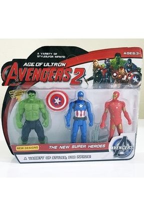 Kaptan Amerika Hulk Ironman Avengers 2karakter Figür 3'lü Set 2116