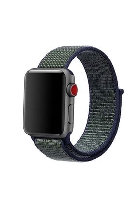Apple Watch 2 3 4 5 6 Uyumlu 38-40 Mm Dark Olive Spor Loop Ayaranabilir Cırtlı Kordon Dark olive 38-40MM CIRT