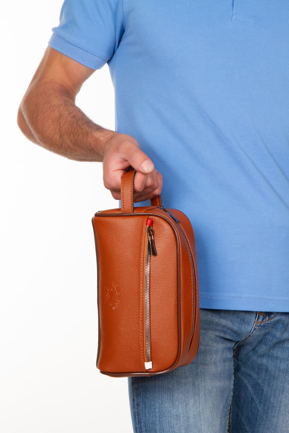 NEWISH POLO ACCESSORIES Tan Leather Portfolio Clutch Bag Travel