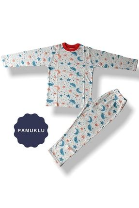 Desenli Çocuk Pijama Takımı Kaliteli Pamuklu Penye PKA1PK71