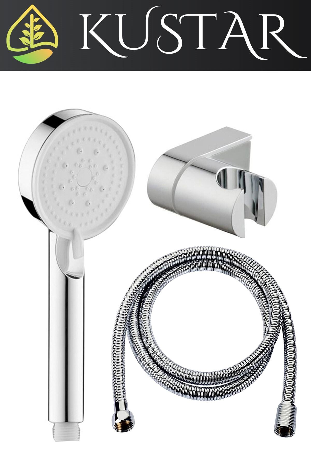 5 Function High Pressure Saving Pressurized Shower Set Shower Head L Strap Braided Hose