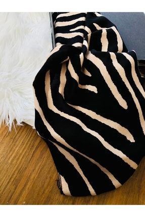 Zebra Desen Pamuk Krep Fular 990444