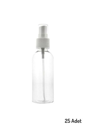 25 Adet 100 ml Boş Şişe Spreyli Kolonya Şişesi Doldurulabilir Cep Plastik Dezenfektan Parfüm Şişesi 25spreysise100ML