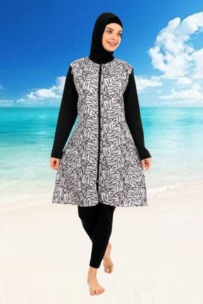 Fully Covered Swimsuit-hijab Swimsuit/1800-21 Y-Tam Kapalı Mayo-1604-4-