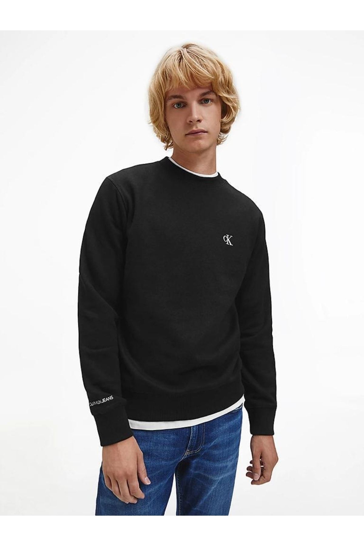Calvin Klein Organic Cotton Blend Fleece Sweatshirt Erkek Giyim