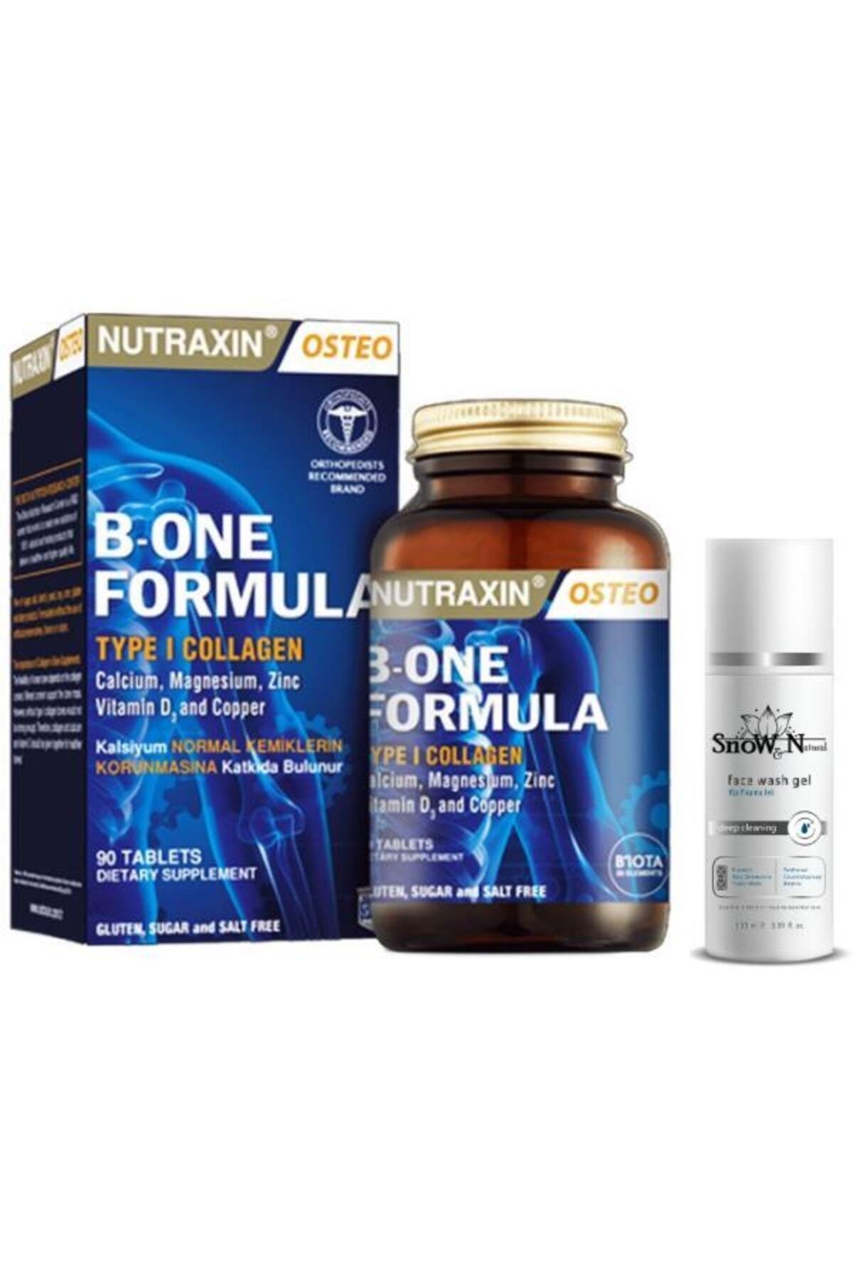 قرص B One Formula Type 1 Collagen 90 + ژل پاک کننده صورت 100 میلی لیتر هدیه Nutraxin اورجینال - تصویر 1