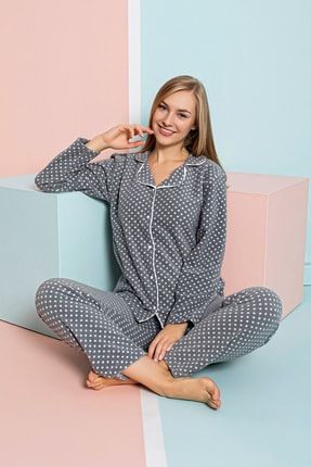 Kışlık Welsoft Peluş Inci Polar Düğmeli Yılbaşı Pijama Takımı 'ipeksi Doku' 9030