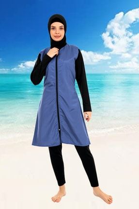 Tesettür Mayo-hijab Swimsuit/1500-8-p.mavisi Haşema-1500-8-