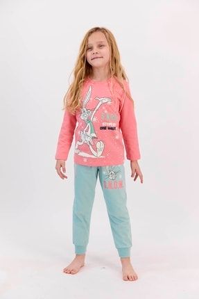 Bugs Bunny Lisanslı Snow Coral Kız Çocuk Mevsimlik Pijama Takımı L1406-C