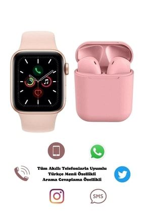 Iphone 7 Plus Uyumlu Kolay Kurulumlu Yeni Nesil Watch 6 Series Akıllı Saat + I12 Bluetooth Kulaklık BGW805