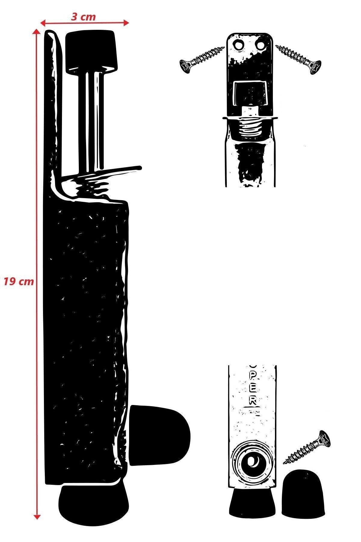 Azm-Brake Push Door Stopper Buffer Black 3