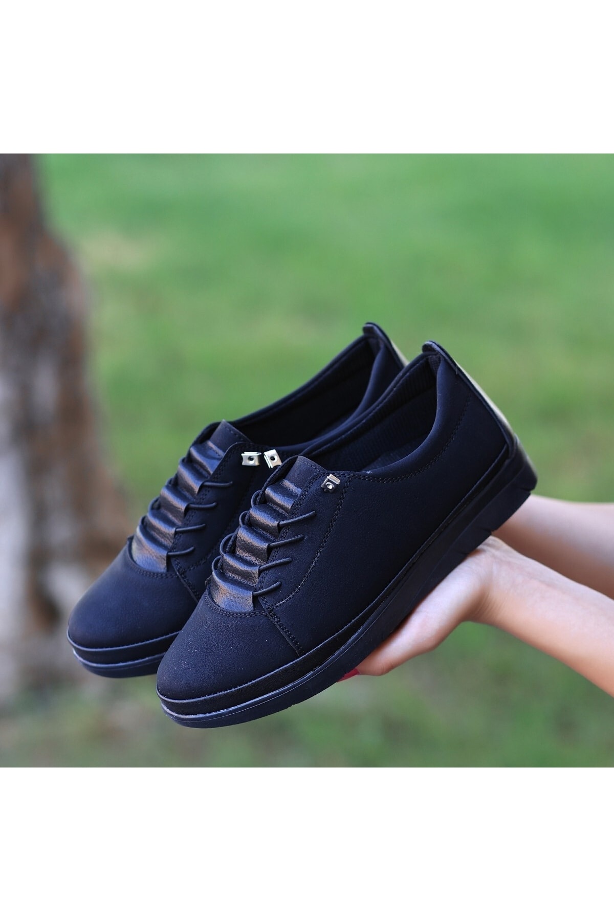 Ax1033 Siyah Nubuk Bağcıklı Spor Ayakkabı