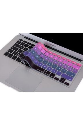 Laptop Macbook Air Pro ile Uyumlu Klavye Koruyucu A1466 US İngilizce-Türkçe Baskılı Ombre 000653