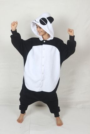 Çocuk Kigurumi Panda Kostümü Gereksiz Şeyler Hayvan Kostümü panda1001