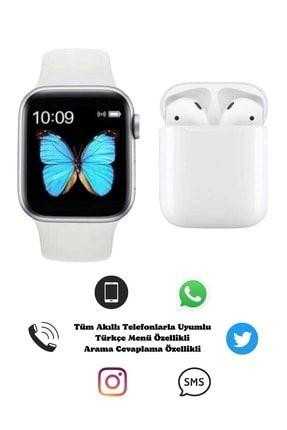 Iphone Se Uyumlu Kolay Kurulumlu Yeni Nesil Watch 6 Series Akıllı Saat + I12 Bluetooth Kulaklık BGW812