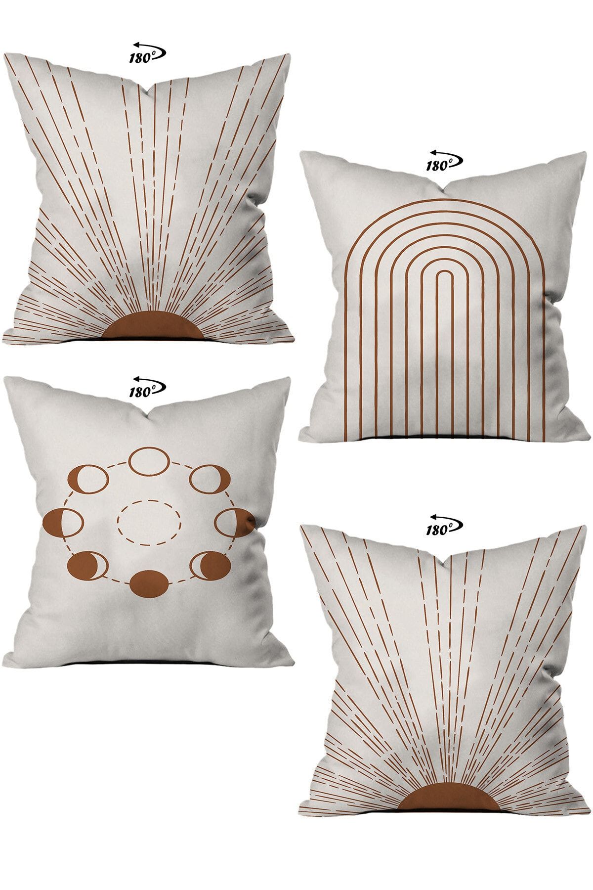 stellahomes Husă De Pernă Decorativă Cu Design Decorativ Modern, Imprimată Digital Pe Două Fețe, Din 4 Piese - 43 x 43
