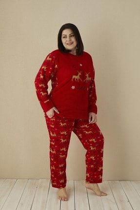 Kadın Well Soft Büyük Beden Polar Peluş Pijama Takımı-20078 ss20078