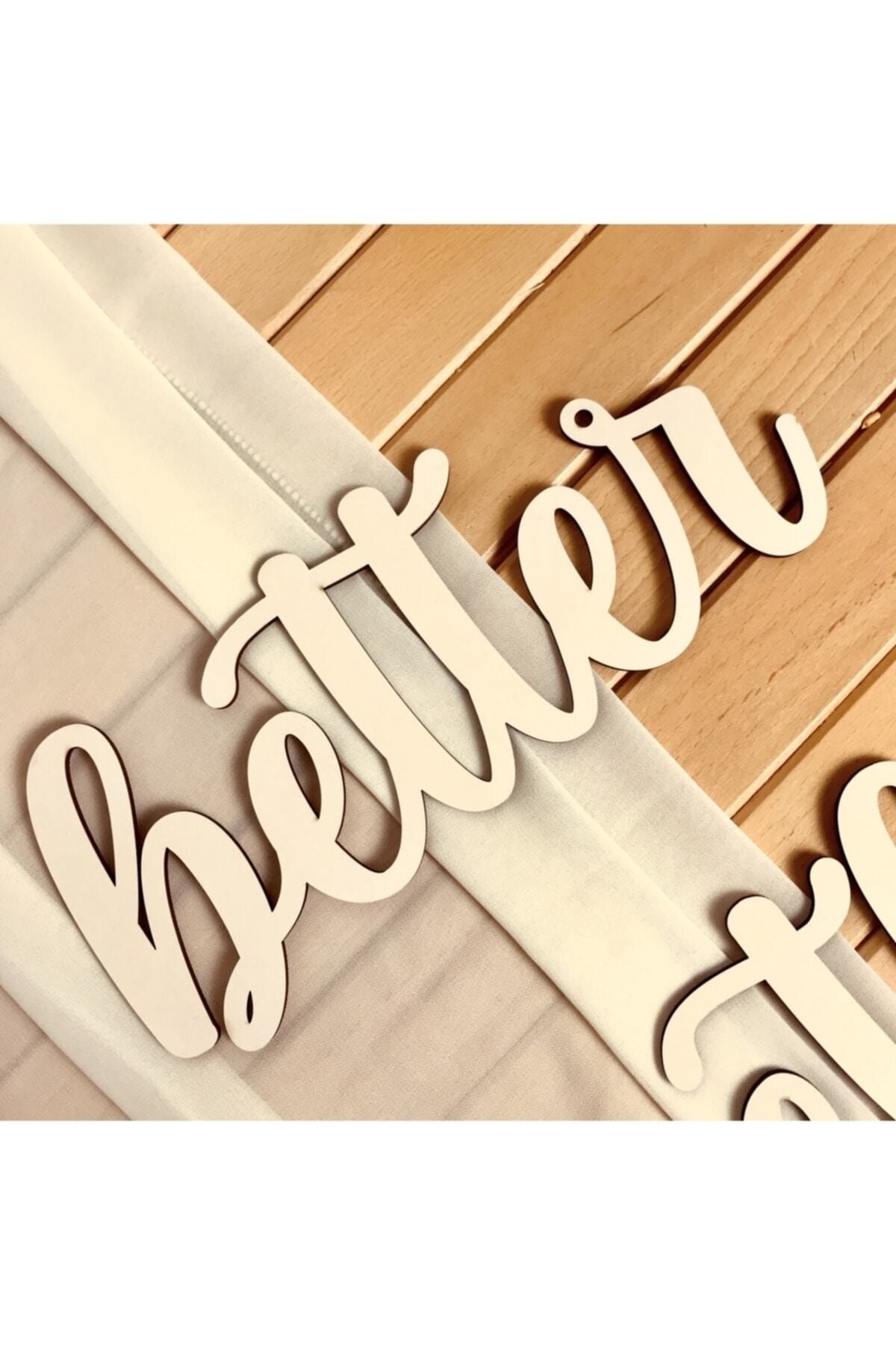 Aker Hediyelik-Better Together Wooden Double Wedding Wedding Engagement Chair Wall Door Ornament Calligraphy 2